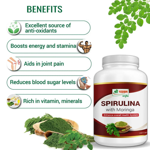 Spirulina Capsules with Moringa | Spirulina Benefits for Men